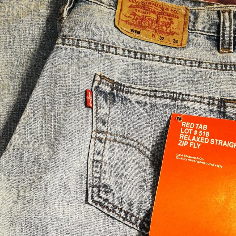 NEW OLS STOCK Levi's 518 Ted Tab Zip Fly 32W 34L
